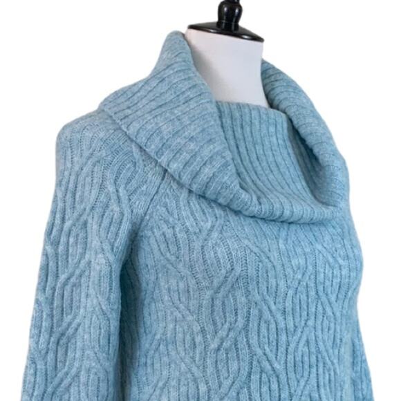 Dressbarn Westport Women's Sweater Cowl Neck Textured Blue Size Medium - Picture 6 of 11